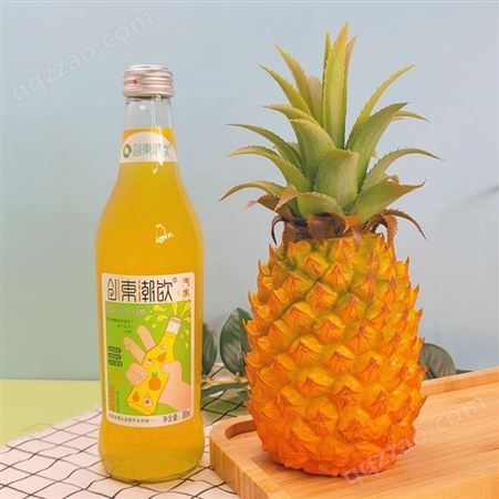汽水凤梨味380ml玻璃瓶装夏季果味饮品商超渠道