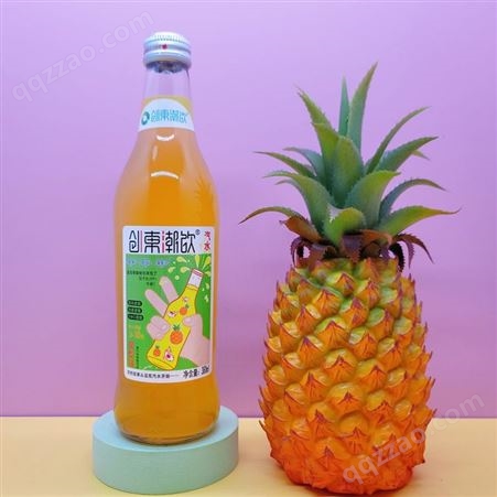 汽水凤梨味380ml玻璃瓶装夏季果味饮品商超渠道
