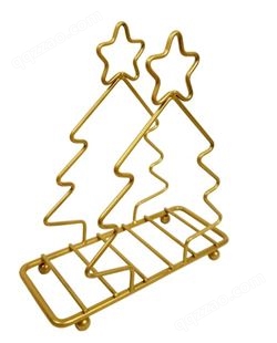 创意金色圣诞树餐巾架 欧美餐桌西餐厅 桌面立式纸巾架