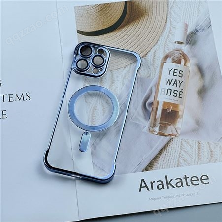 适用iphone14苹果手机壳磁吸magsafe透明纯色软壳 手机保护壳