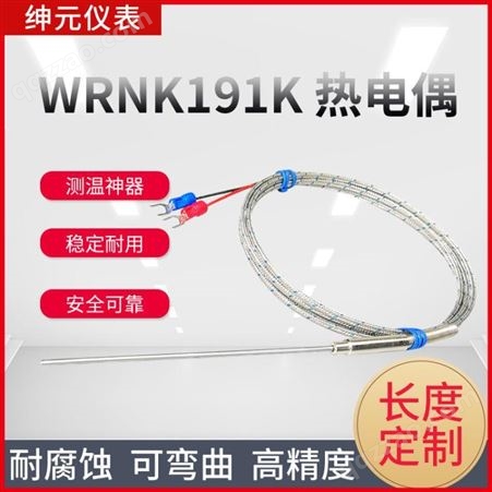 K型铠装热电偶针形电热偶WRNK-191可弯曲/E/J/T型温度传感器探头