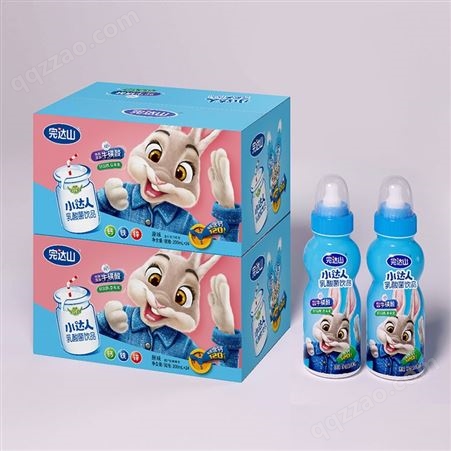 完达山小达人草莓味儿童奶嘴乳酸菌饮品瓶装招商200ml×24瓶