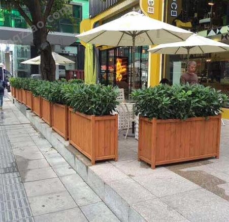 景观防腐木花箱 商业街绿化环保木质组合种植箱