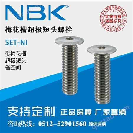 日本NBK SET-NI梅花槽超级短头螺栓 镀镍小头平头螺丝