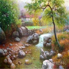 朝鲜画 朝鲜油画价格 郑成学（功勋艺术家）《清泉石上》160x95