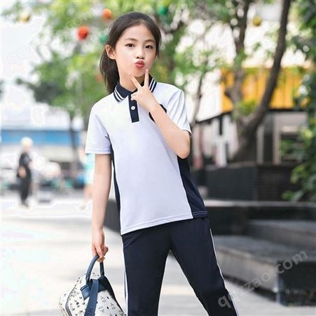 夏季初高中生班服纯棉短袖T恤跑步运动服套装 学院风韩版男女校服