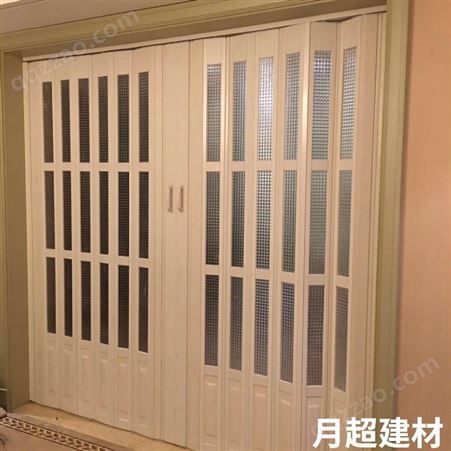 重庆PVC折叠门厂家 折叠推拉门可定制 月超建材