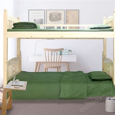 厂家批发学生军训三件套军绿色床上用品纯棉宿舍1.2m床被套床单