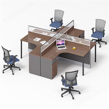 职员桌4人位办公桌简约现代屏风电脑桌06L3007凡高家具