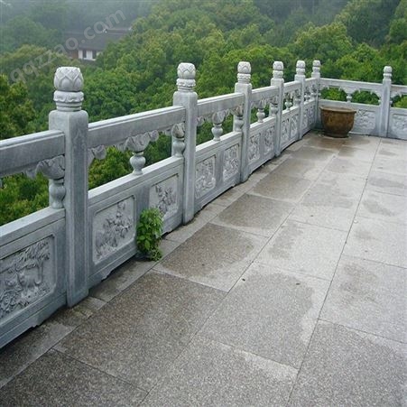 别墅阳台汉白玉石栏杆 仿古拱桥浮雕栏板 可雕刻多种图案
