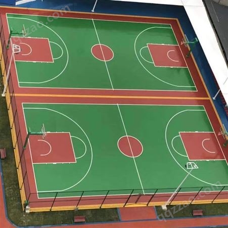 硅pu球场学校幼儿园塑胶跑道篮球场聚氨酯地坪运动场地专业施工厂