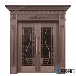合肥铜门 别墅铜进户门 不锈钢镀铜门 对开大门 外形美观 可定制