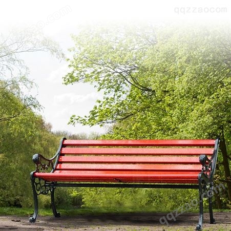 户外铁艺公园椅 园林长椅室外耐腐木长凳 休闲座椅长条椅子